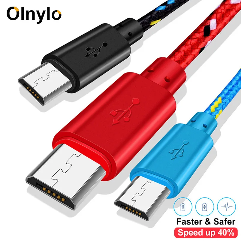 Кабель Micro USB в нейлоновой оплетке Olnylo кабель для синхронизации данных и зарядки