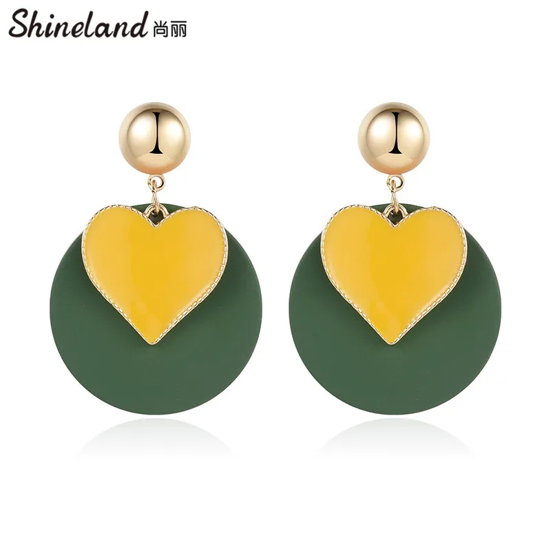 Shineland 2021 Korean Charm Round Heart Drop Dangle Earrings For Women Fashion Statement Trendy Jewelry Gift Party Accessories
Shineland 2021 Korean Charm Round Heart Drop Dangle Earrings For Women Fashion Statement Trendy Jewelry Gift Party Accessories