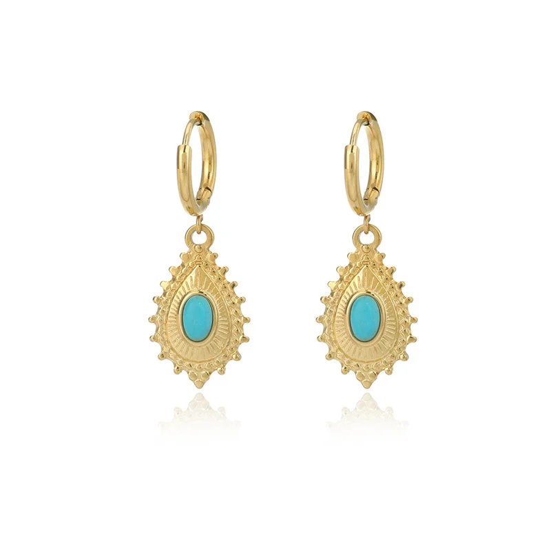 Natural Turquoise Dangle Earrings Stainless Steel Geometry Oval Drop Earrings For Women Boho Ear Cuffs Fashion Jewelry Accessory
Natural Turquoise Dangle Earrings Stainless Steel Geometry Oval Drop Earrings For Women Boho Ear Cuffs Fashion Jewelry Accessory