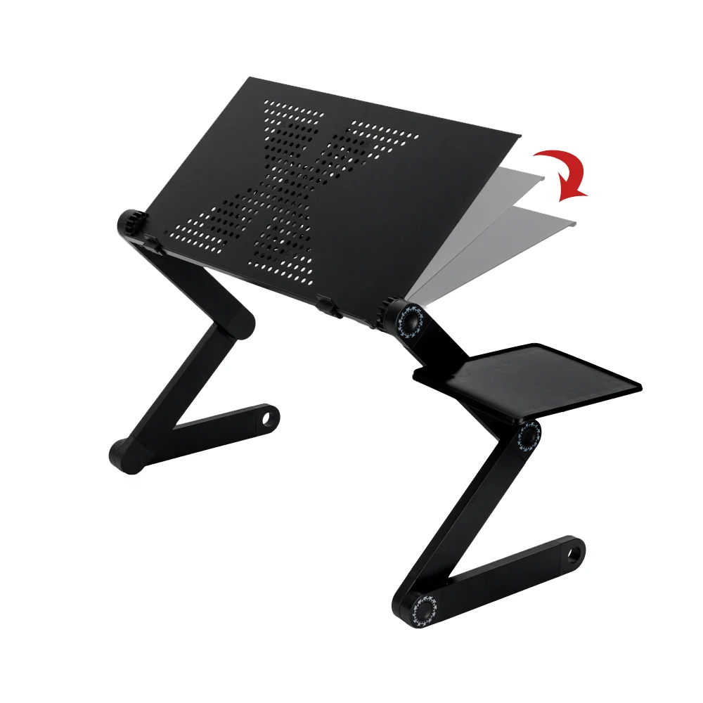 

Ноутбук стол складной Алюминий компьютерный стол регулируемый диван-кровать для Тетрадь Таблица 360 ° вращения PC Стенд с охлаждающим вентил...