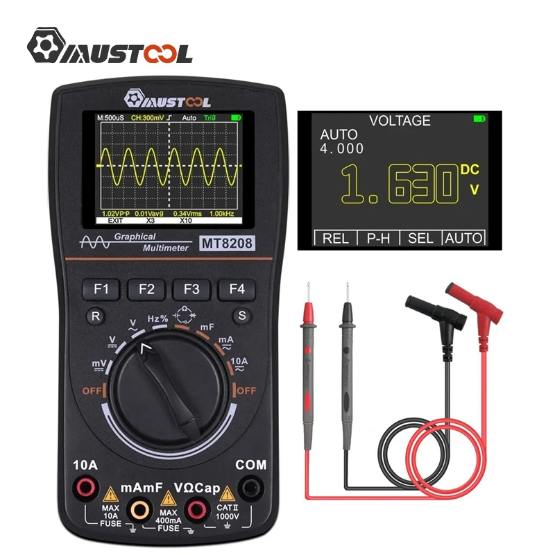 Осциллограф MUSTOOL MT8028, 2 в 1, HD, цифровой, с цветным экраном 2,4 дюйма
Осциллограф MUSTOOL MT8028, 2 в 1, HD, цифровой, с цветным экраном 2,4 дюйма