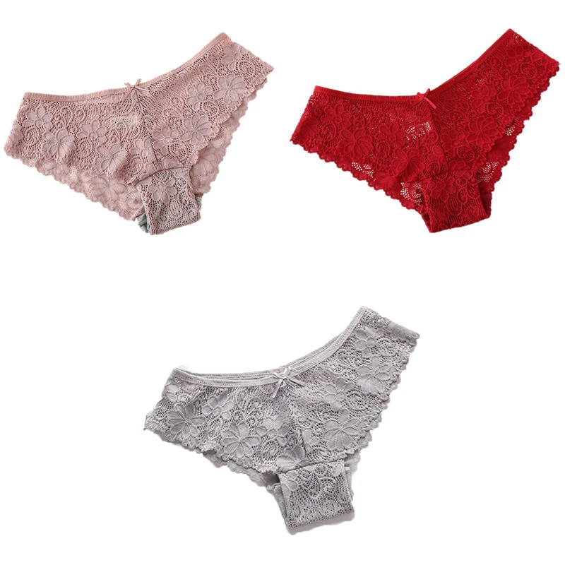 Elovegirl 3PCS Panty For Ladies Cute Bow-Knot Bottom Cotton Sexy Underpanty Floral Lace Hollow Out Panties Sexy Low Rise Briefs 
Elovegirl 3PCS Panty For Ladies Cute Bow-Knot Bottom Cotton Sexy Underpanty Floral Lace Hollow Out Panties Sexy Low Rise Briefs