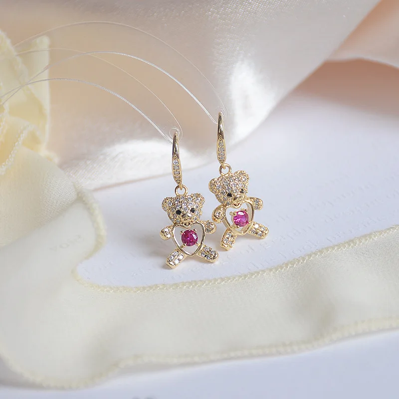 New Female Cubic Zirconia Love Heart Bear Drop Earrings For Women Cute Simple Style Ear Jewelry Birthday Gift
New Female Cubic Zirconia Love Heart Bear Drop Earrings For Women Cute Simple Style Ear Jewelry Birthday Gift