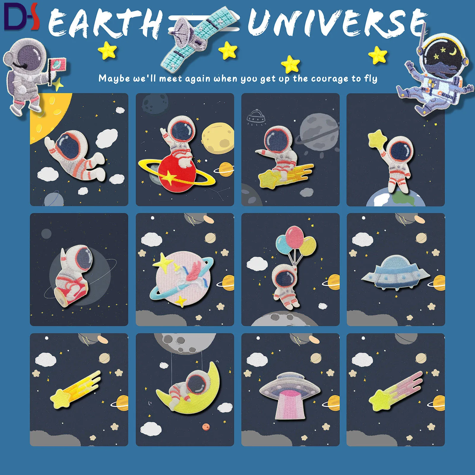 Cloth Stickers Embroidery Decals Self-adhesive Astronaut Star Cute Bag Shoes Pattern Down Clothes Scarf Patch Stickers
Cloth Stickers Embroidery Decals Self-adhesive Astronaut Star Cute Bag Shoes Pattern Down Clothes Scarf Patch Stickers