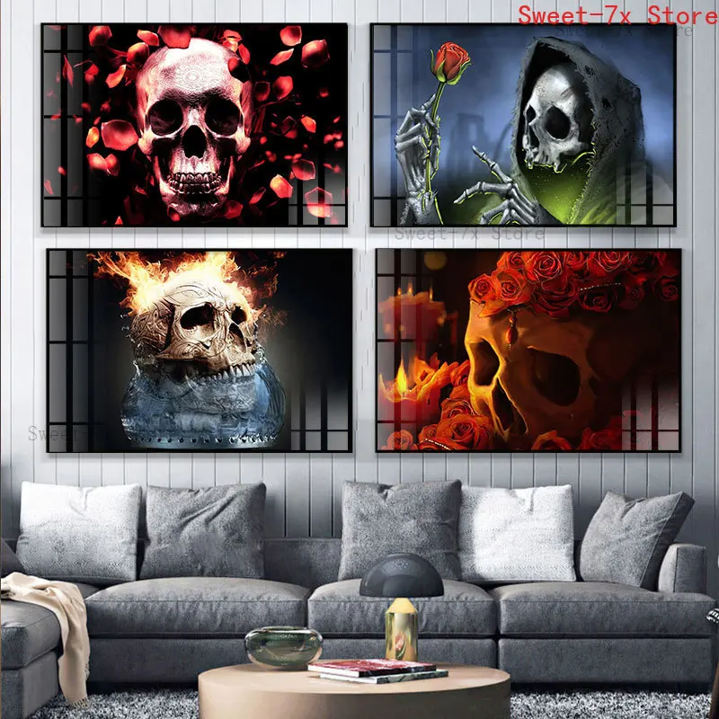 Head of A Skeleton Rose Flower Canvas Painting Art Nordic Posters and Prints Wall Pictures for Living Room Decoration Frameless
Head of A Skeleton Rose Flower Canvas Painting Art Nordic Posters and Prints Wall Pictures for Living Room Decoration Frameless