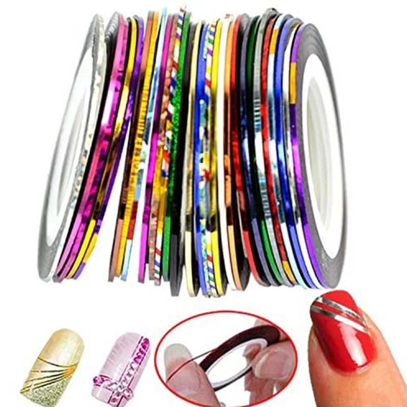 30Colors Nail Art Glitter Ribbon Multicolor Rolls Striping Tape Line Nail Art Decoration Sticker DIY Nails Tip Mixed Colors 
30Colors Nail Art Glitter Ribbon Multicolor Rolls Striping Tape Line Nail Art Decoration Sticker DIY Nails Tip Mixed Colors