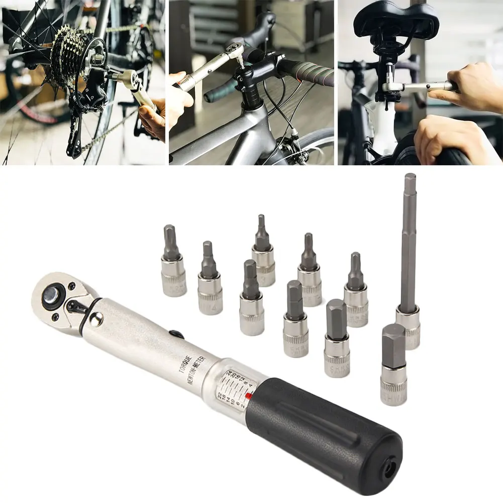 Professional Bicycle Repair Tools Kit Bike Torque Wrench Allen Key Tool Socket Set MTB Bike Tools 1/4'' Torque Fix Set 2-24 NM
Professional Bicycle Repair Tools Kit Bike Torque Wrench Allen Key Tool Socket Set MTB Bike Tools 1/4'' Torque Fix Set 2-24 NM