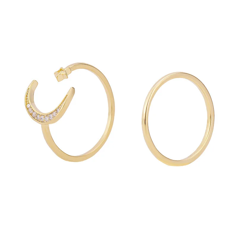 New Fashion Adjustable Delicate Zircon Crystal Ring Moon & Star Finger Women Rings Girl Wedding Engagement Jewelry 2pcs/Set
New Fashion Adjustable Delicate Zircon Crystal Ring Moon & Star Finger Women Rings Girl Wedding Engagement Jewelry 2pcs/Set