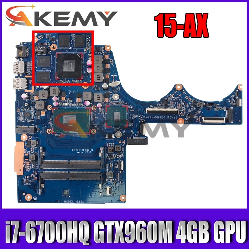 For HP 15-AX Series Laptop Motherboard With SR2FQ i7-6700HQ CPU GTX 960M 4GB GPU 856678-601 856678-001 DAG35AMB8E0 100% Tested
For HP 15-AX Series Laptop Motherboard With SR2FQ i7-6700HQ CPU GTX 960M 4GB GPU 856678-601 856678-001 DAG35AMB8E0 100% Tested