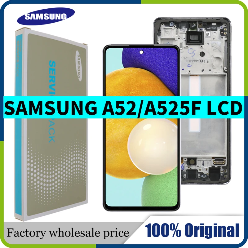 

100% Новый 6,5 оригинальный ''SUPER AMOLED дисплей для Samsung Galaxy A52 4G A525 A525M A525F/DS, ЖК сенсорный экран