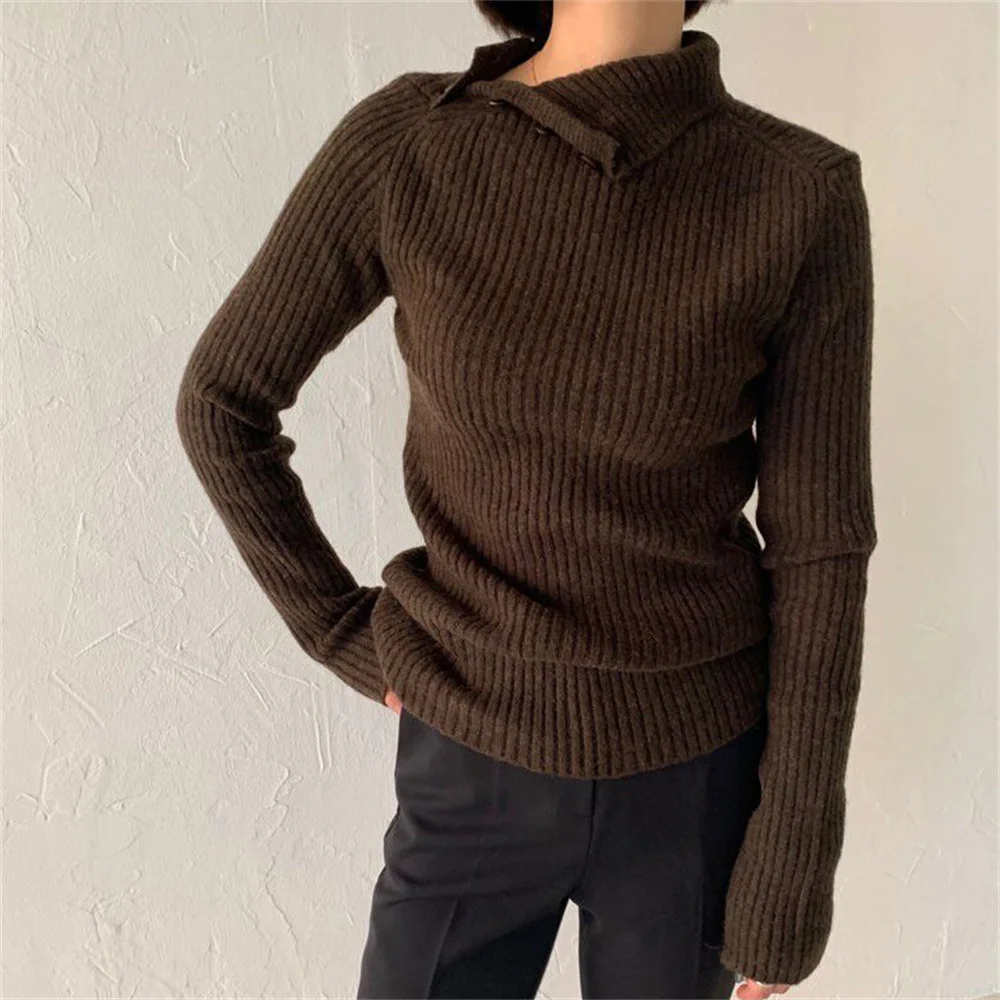 동대문 Lapel Full Sleeve Pure Color Hot Sale Women Sweaters Chic Slim-Fit Jumpers Pullover 2021 Knitted Loose Bottom Casual Tops
동대문 Lapel Full Sleeve Pure Color Hot Sale Women Sweaters Chic Slim-Fit Jumpers Pullover 2021 Knitted Loose Bottom Casual Tops