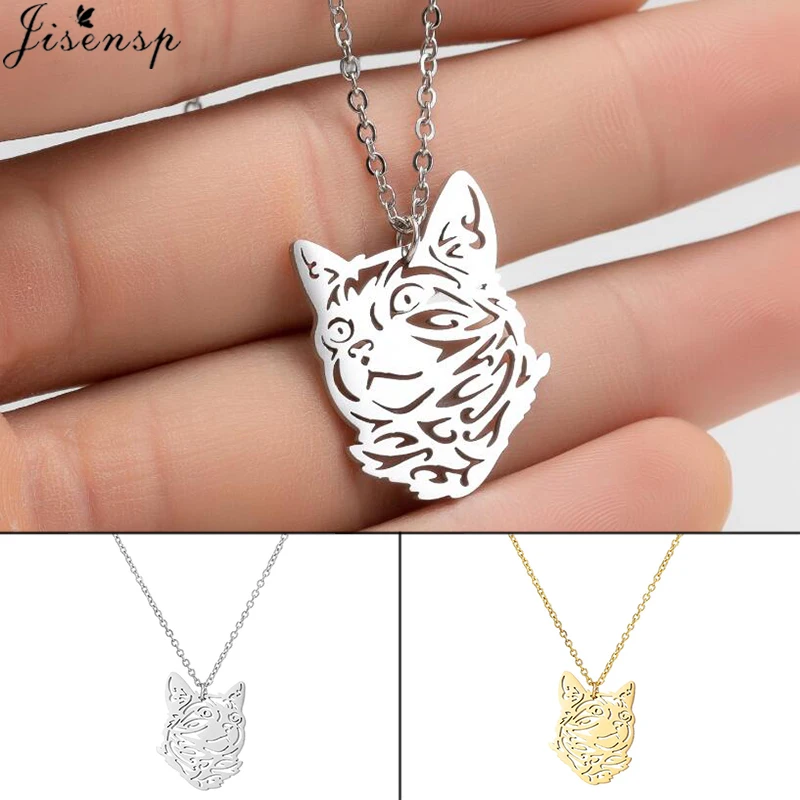 Jisensp Unique Cat Animal Pendant Cute Necklace Gold Silver Color Stainless Steel Chain Necklaces for Women Gift Jewelry 2021
Jisensp Unique Cat Animal Pendant Cute Necklace Gold Silver Color Stainless Steel Chain Necklaces for Women Gift Jewelry 2021