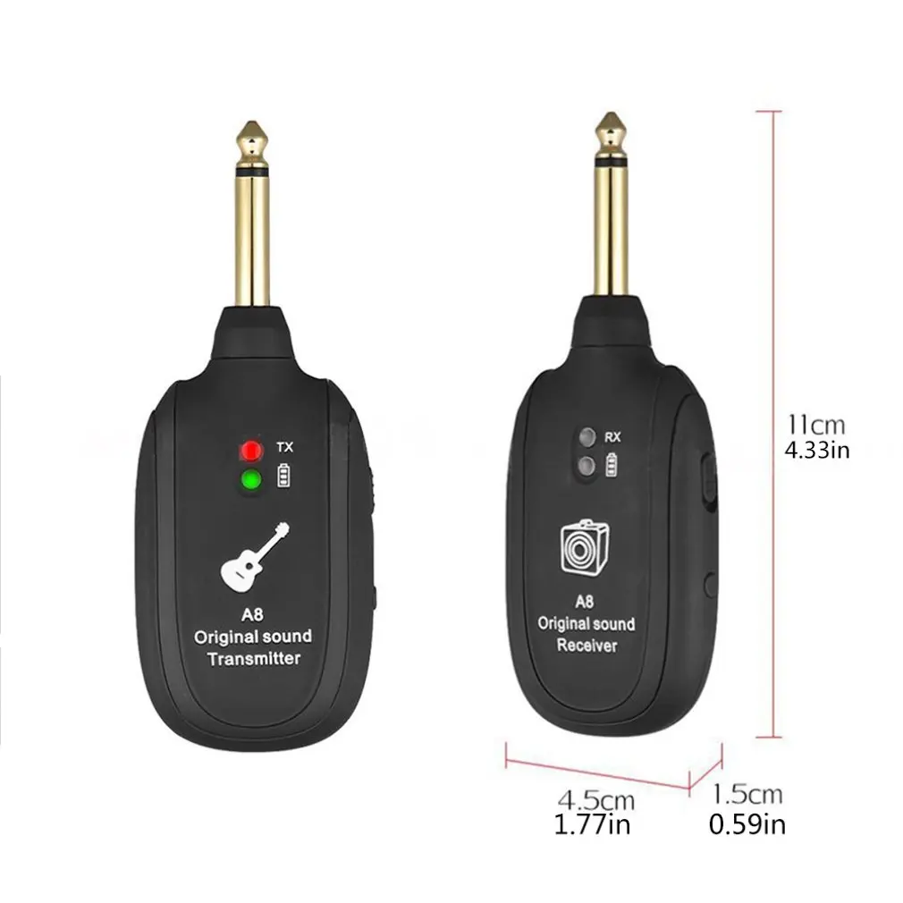 A8 UHF Guitar Transceiver Wireless 730MHZ 50M Range 3.7V 600mAh Electric Instrument Transceiver Accessories
A8 UHF Guitar Transceiver Wireless 730MHZ 50M Range 3.7V 600mAh Electric Instrument Transceiver Accessories