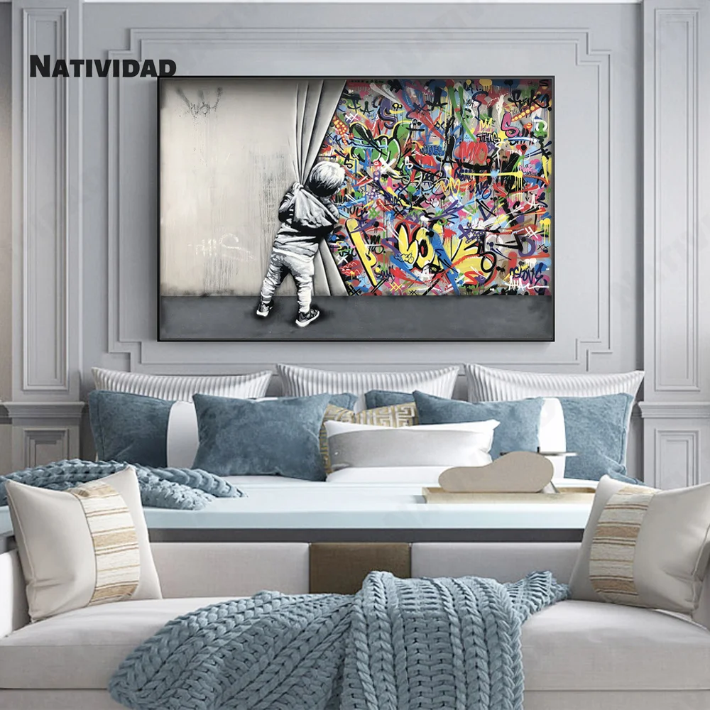 Over The Wall Abstract Kids Pull Cloth Color Graffiti Wall Painting Living Room Decoration Canvas Painting Hip-Hop Style Paint
Over The Wall Abstract Kids Pull Cloth Color Graffiti Wall Painting Living Room Decoration Canvas Painting Hip-Hop Style Paint