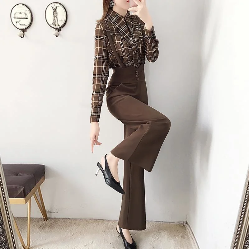 2021 Female Spring Summer Two-Piece Suit Suit Women's Suit Bib Pants 2Pcs Set Lady Shirt Top+Wide Leg Pant Profession Suit W77
2021 Female Spring Summer Two-Piece Suit Suit Women's Suit Bib Pants 2Pcs Set Lady Shirt Top+Wide Leg Pant Profession Suit W77