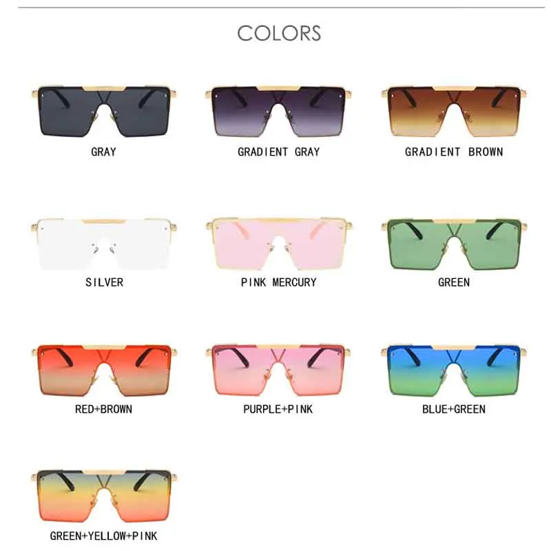 One Piece Square Sunglasses for Women Luxury Brand Oversized Men sun glasses Retro Male Gradient uv400 Pink Green Metal Frame
One Piece Square Sunglasses for Women Luxury Brand Oversized Men sun glasses Retro Male Gradient uv400 Pink Green Metal Frame
