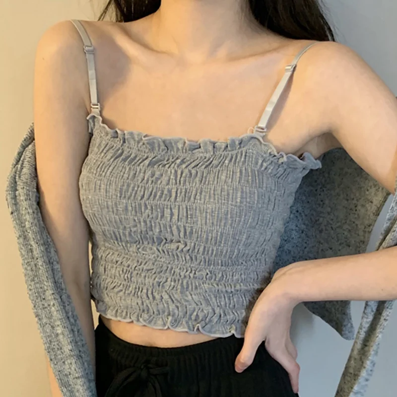 Women's Strapless Tube Top Folding Bottom Camisole Cotton Thread Wrapped Chest Sweet Girl's Pleated Top
Women's Strapless Tube Top Folding Bottom Camisole Cotton Thread Wrapped Chest Sweet Girl's Pleated Top