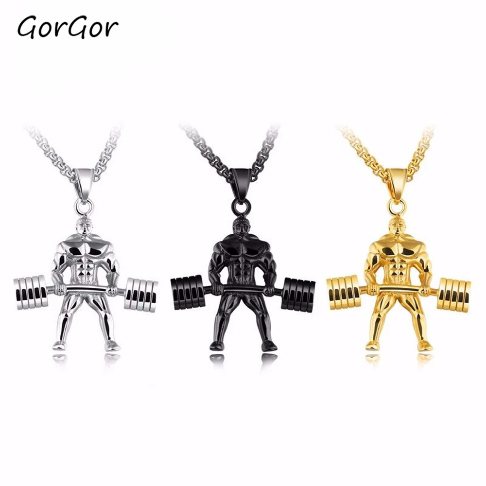 GorGor Fashion Style Jewelry Titanium Steel Hercules Weightlifting Gold Korean Style Men's Pendant Necklace 1218
GorGor Fashion Style Jewelry Titanium Steel Hercules Weightlifting Gold Korean Style Men's Pendant Necklace 1218