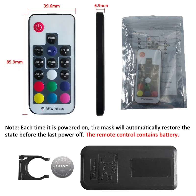 High grade Glowing LED Mask with Remote Control Rechargeable Luminous Mask Discolor Flashing Party Mask for Halloween Carnival
High grade Glowing LED Mask with Remote Control Rechargeable Luminous Mask Discolor Flashing Party Mask for Halloween Carnival