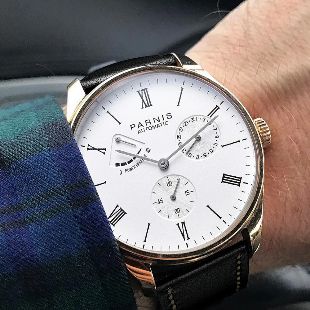 Parnis 2019 Luxury Man Power Reserve Automatic Watch Mechanical Self Winding Men Watches mekanik kol saati relogio automatico
Parnis 2019 Luxury Man Power Reserve Automatic Watch Mechanical Self Winding Men Watches mekanik kol saati relogio automatico
