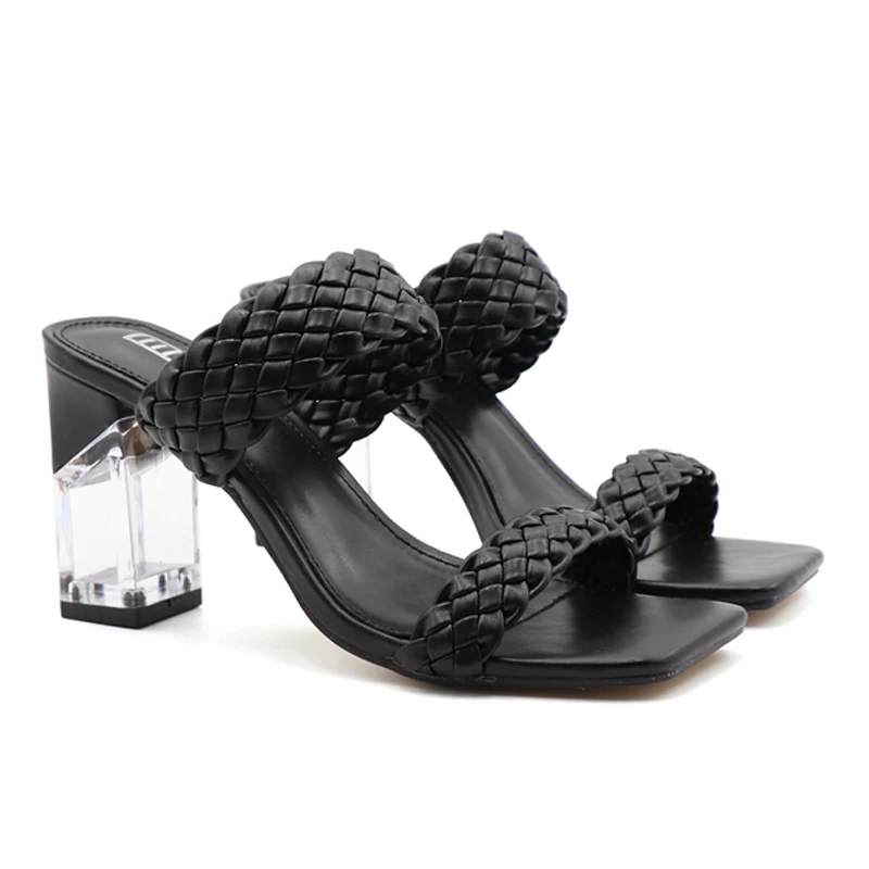 Fashion Women Shoe Woven Shoelaces Hollow Crystal High Square Thick Heels Sandals Open-Toed Popular Slippers
Fashion Women Shoe Woven Shoelaces Hollow Crystal High Square Thick Heels Sandals Open-Toed Popular Slippers