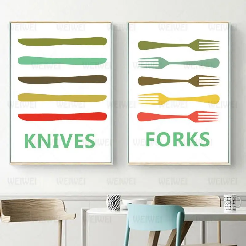 Home Decoration Painting Poster Cartoon Painting Colorful Knife and Fork Kitchen Wall Art Decoration Hd Print Canvas Painting
Home Decoration Painting Poster Cartoon Painting Colorful Knife and Fork Kitchen Wall Art Decoration Hd Print Canvas Painting