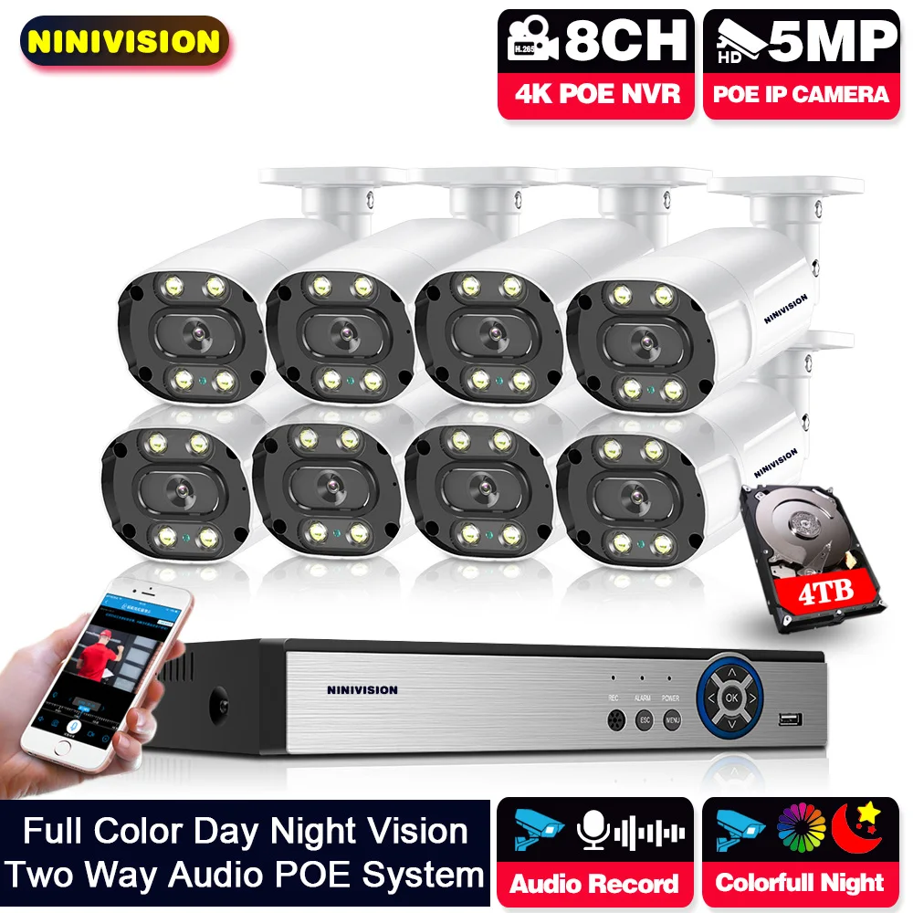 8MP 4K Ai Face Detection POE NVR Security Camera System CCTV Video Record Outdoor Home Human Audio Surveillance Camera Xmeye
8MP 4K Ai Face Detection POE NVR Security Camera System CCTV Video Record Outdoor Home Human Audio Surveillance Camera Xmeye
