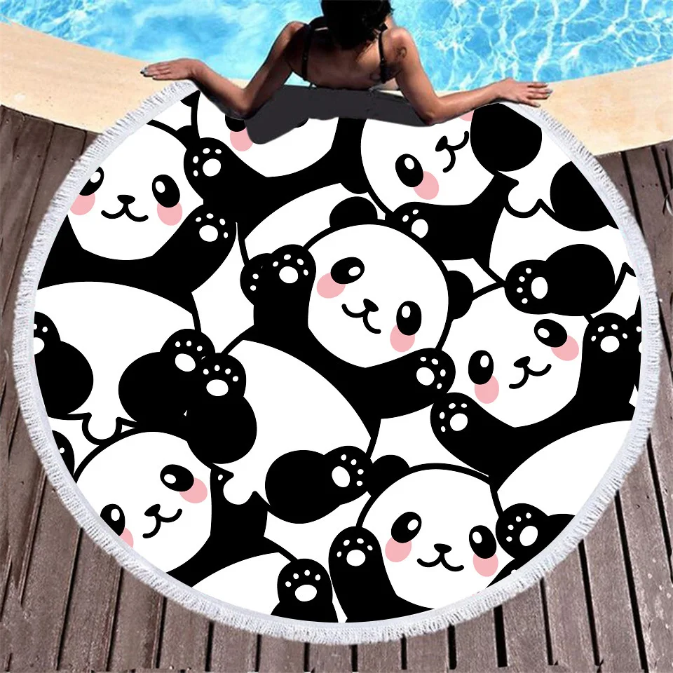 New Color Hand-painted Panda Print Sports Swimming Beach Towel 150cm Round Water Absorbent Adult Breathable Towels
New Color Hand-painted Panda Print Sports Swimming Beach Towel 150cm Round Water Absorbent Adult Breathable Towels
