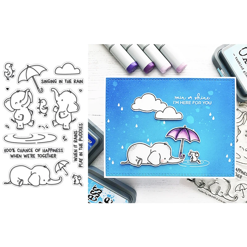Transparent Clear Stamps Rainy Day Shining Elephant Mouse Duck Graceful Umbrella Cloud Word For DIY Scrapbooking Cards Craft
Transparent Clear Stamps Rainy Day Shining Elephant Mouse Duck Graceful Umbrella Cloud Word For DIY Scrapbooking Cards Craft