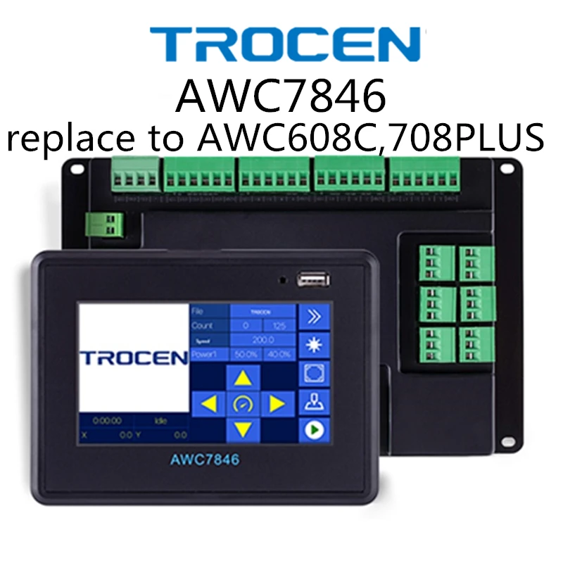Trocen AWC7846 Replace AWC608C AWC708Plus Co2 Laser Controller System For Laser Engraving and Cutting Machine
Trocen AWC7846 Replace AWC608C AWC708Plus Co2 Laser Controller System For Laser Engraving and Cutting Machine