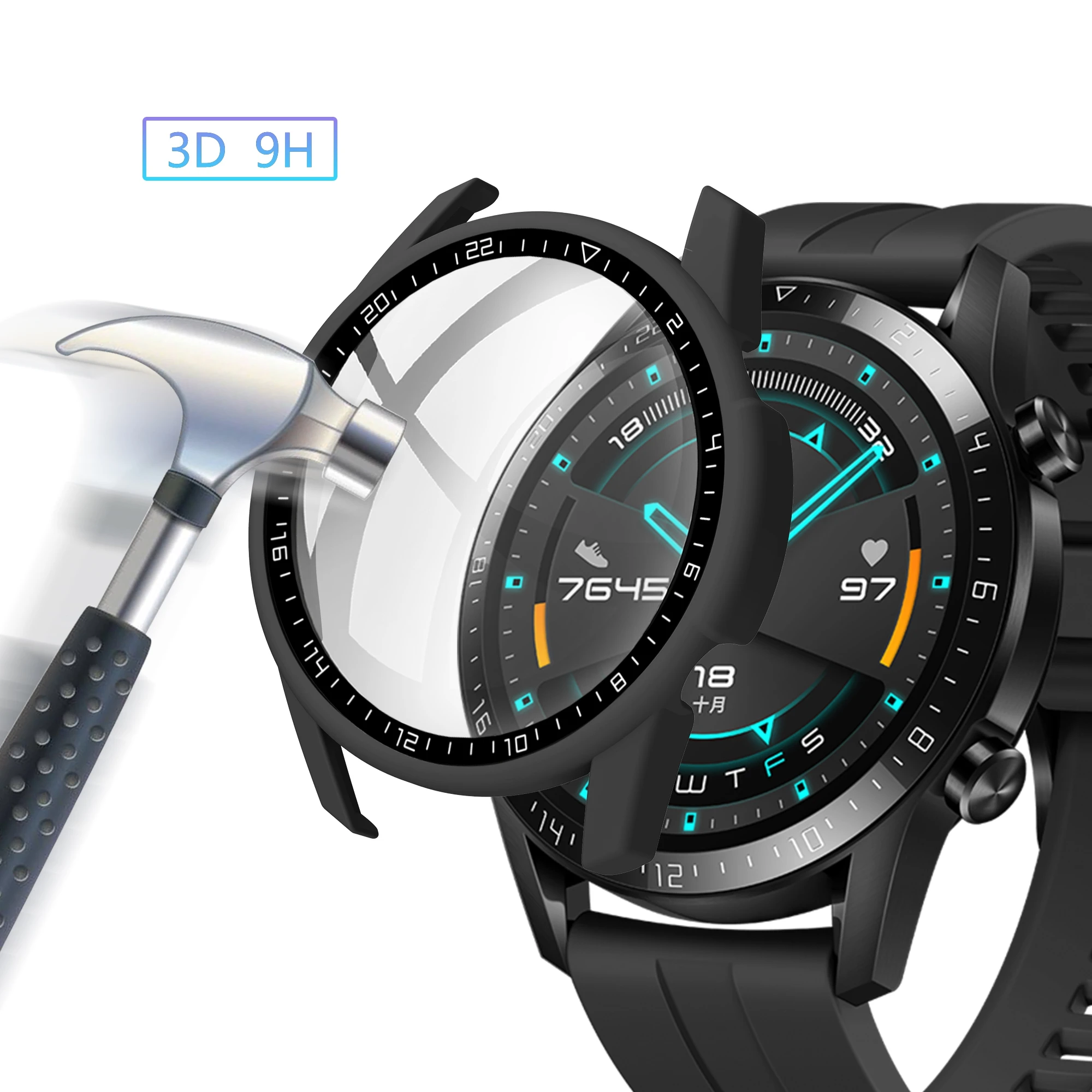 Защитный чехол для Huawei Watch GT 2 46 из закаленного стекла с полным покрытием бампер мм