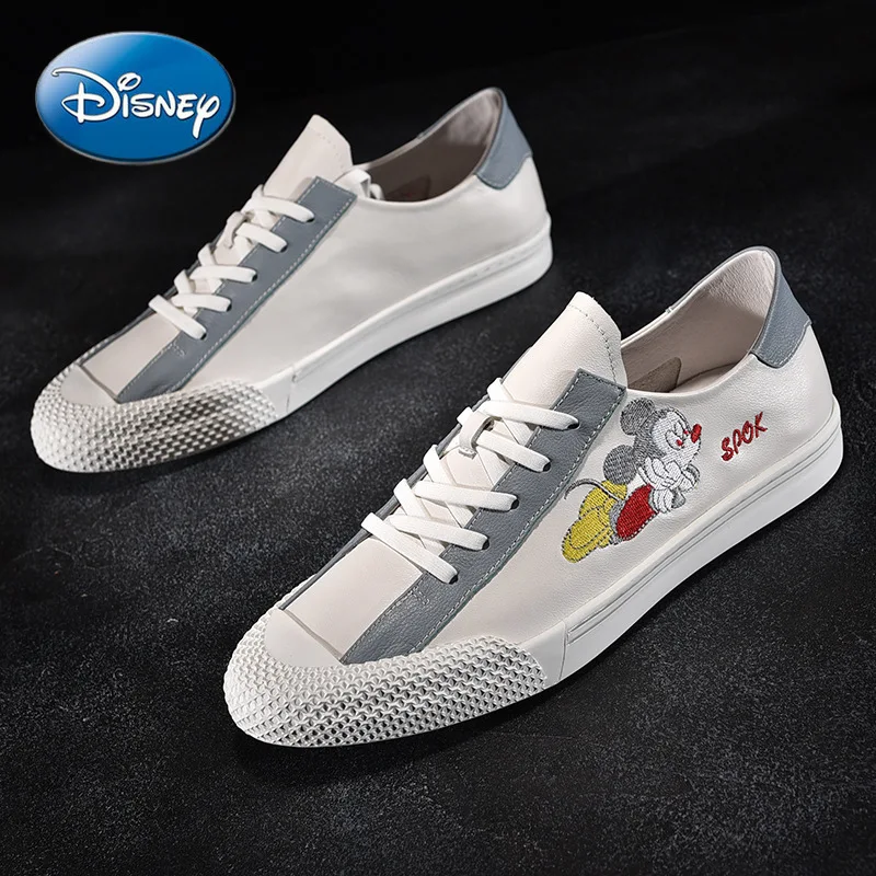 Кожаные летние туфли Disney, мужская повседневная обувь с Микки Маусом, белые кроссовки 
Кожаные летние туфли Disney, мужская повседневная обувь с Микки Маусом, белые кроссовки