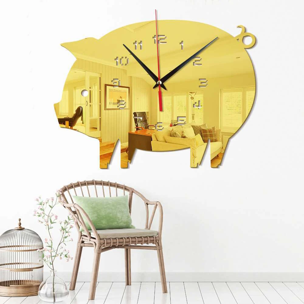 DIY 3D Pig Wall Clock Decorative Wall Sticker Home Decor Clock Living Room Home Decoration Mirror Wall Sticke
DIY 3D Pig Wall Clock Decorative Wall Sticker Home Decor Clock Living Room Home Decoration Mirror Wall Sticke