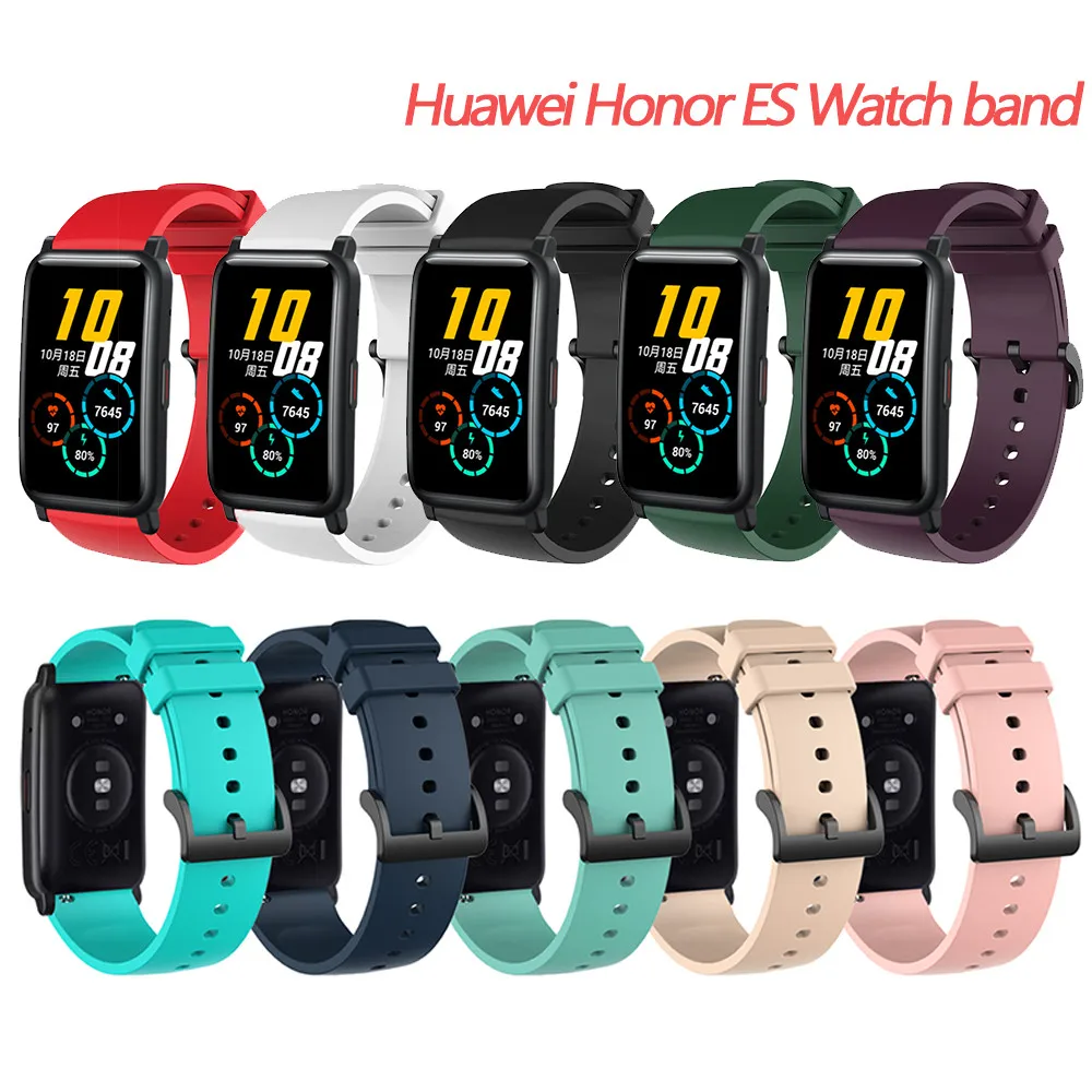Ремешок силиконовый для смарт-часов Huawei Honor Watch ES спортивный мягкий резиновый