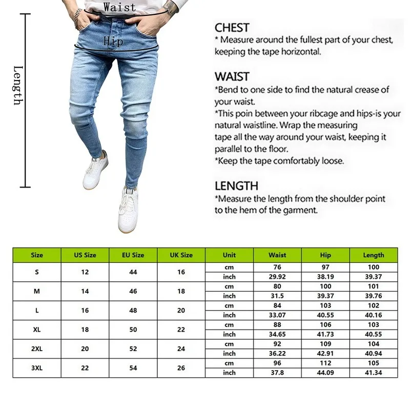 Men Elastic Waist Skinny Jeans Stretch Pants Streetwear Men Denim Jeans Streetwear Mens Denim Jeans Blue
Men Elastic Waist Skinny Jeans Stretch Pants Streetwear Men Denim Jeans Streetwear Mens Denim Jeans Blue