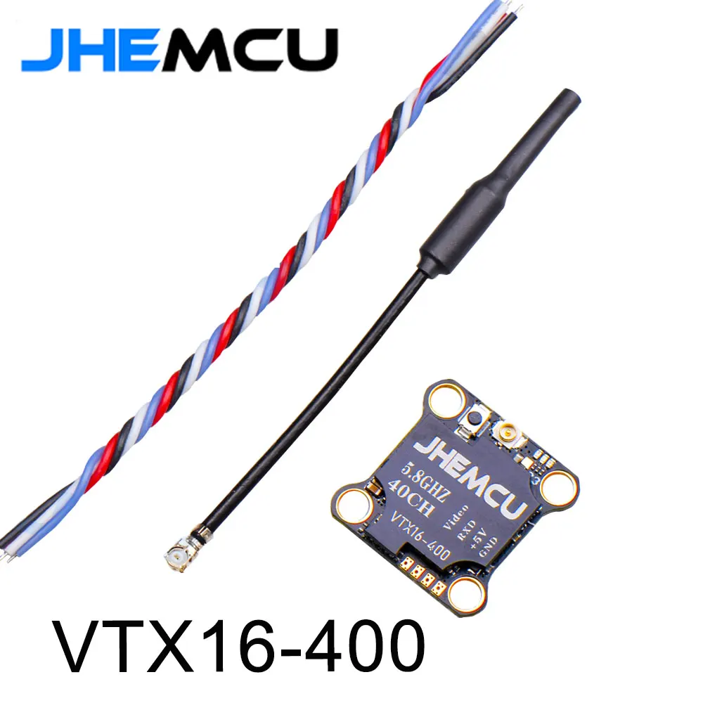 

JHEMCU 16X16mm VTX16-400 5.8G 40CH PitMode 25mW 100mW 200mW 300mW 400mW Adjustable VTX for RC FPV Racing Freestyle Micro Drones