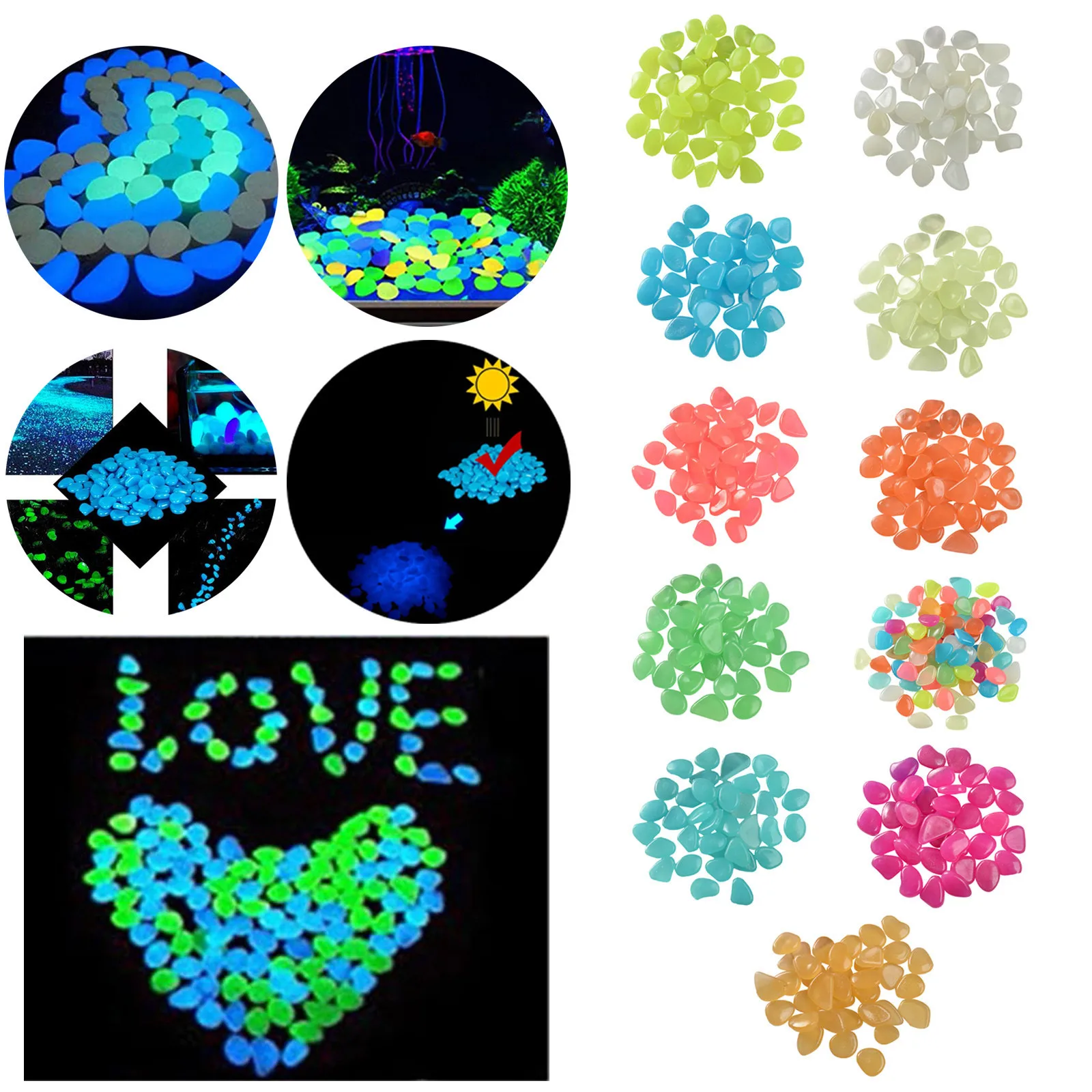 Outdoor Garden Pebbles Night Glow Stones Rocks DIY Multicolor Luminous Pebbles Walkways Indoor Fish Tank Decoration 150 PCS/Pack
Outdoor Garden Pebbles Night Glow Stones Rocks DIY Multicolor Luminous Pebbles Walkways Indoor Fish Tank Decoration 150 PCS/Pack