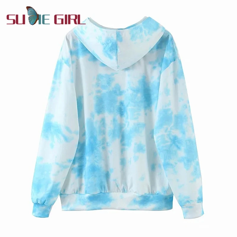 SUDIE Girl Autumn new fashion all-match women's tie-dye letter printing loose retro style long-sleeved hooded clothes
SUDIE Girl Autumn new fashion all-match women's tie-dye letter printing loose retro style long-sleeved hooded clothes