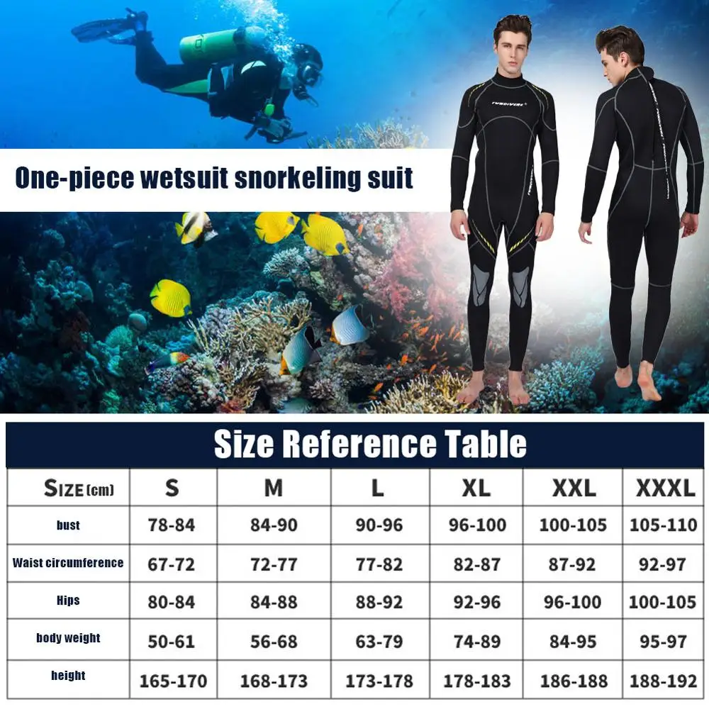 Premium Neoprene Wetsuit 3mm Men Scuba Diving Thermal Winter Warm Wetsuits Full Suit Swimming Surfing Kayaking Equipment Black
Premium Neoprene Wetsuit 3mm Men Scuba Diving Thermal Winter Warm Wetsuits Full Suit Swimming Surfing Kayaking Equipment Black
