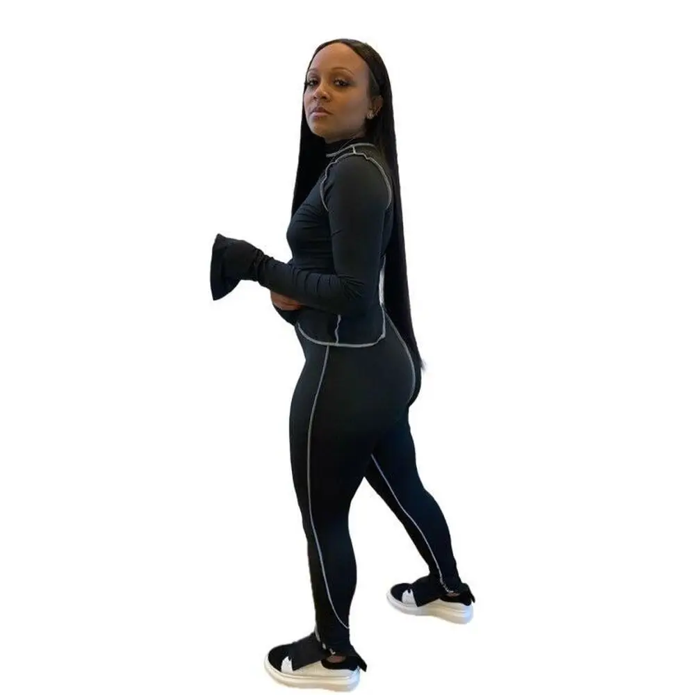 Fluorescence Two Piece Sets Women Solid Autumn Tracksuit Long Flare Sleeve High Necked Bandage Top+split Hem Legging Club Outfit
Fluorescence Two Piece Sets Women Solid Autumn Tracksuit Long Flare Sleeve High Necked Bandage Top+split Hem Legging Club Outfit