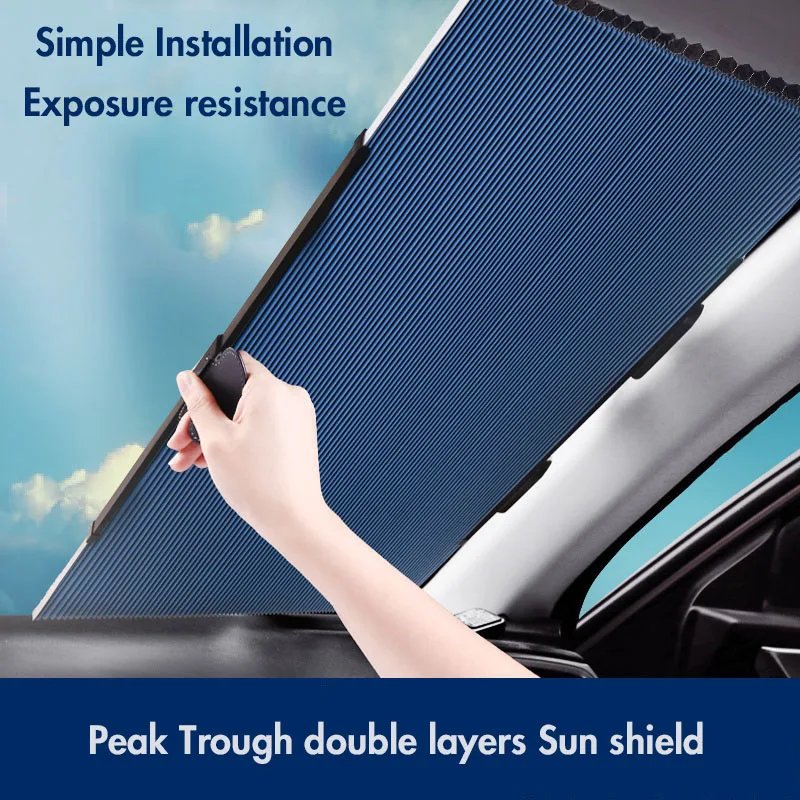 Car Automatic Retractable Sunshade Double-Layer Sunshade Sun Protection Insulation Front Windscreen Car Sunshade Honeycomb
Car Automatic Retractable Sunshade Double-Layer Sunshade Sun Protection Insulation Front Windscreen Car Sunshade Honeycomb