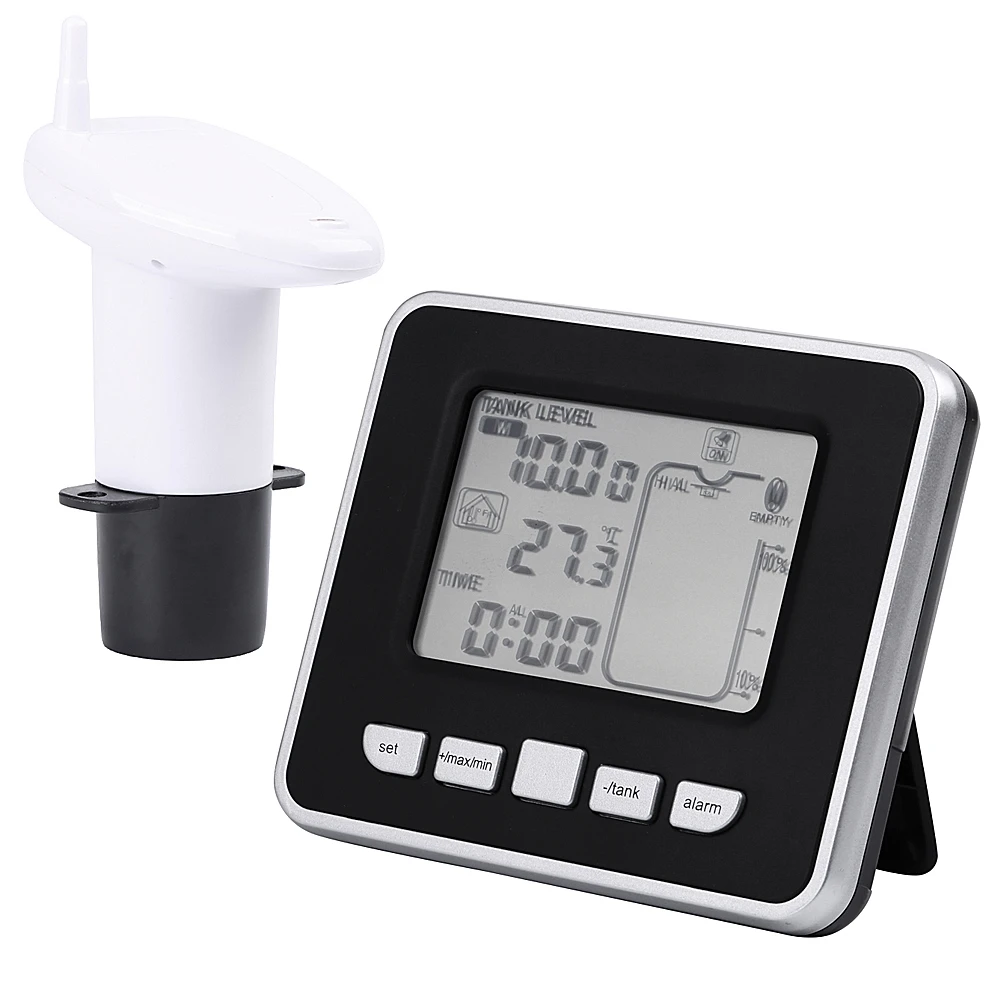 Ultrasonic Water Tank Liquid Depth Level Meter Sensor With Temperature Display Time Alarm Transmitter Measuring Tools
Ultrasonic Water Tank Liquid Depth Level Meter Sensor With Temperature Display Time Alarm Transmitter Measuring Tools