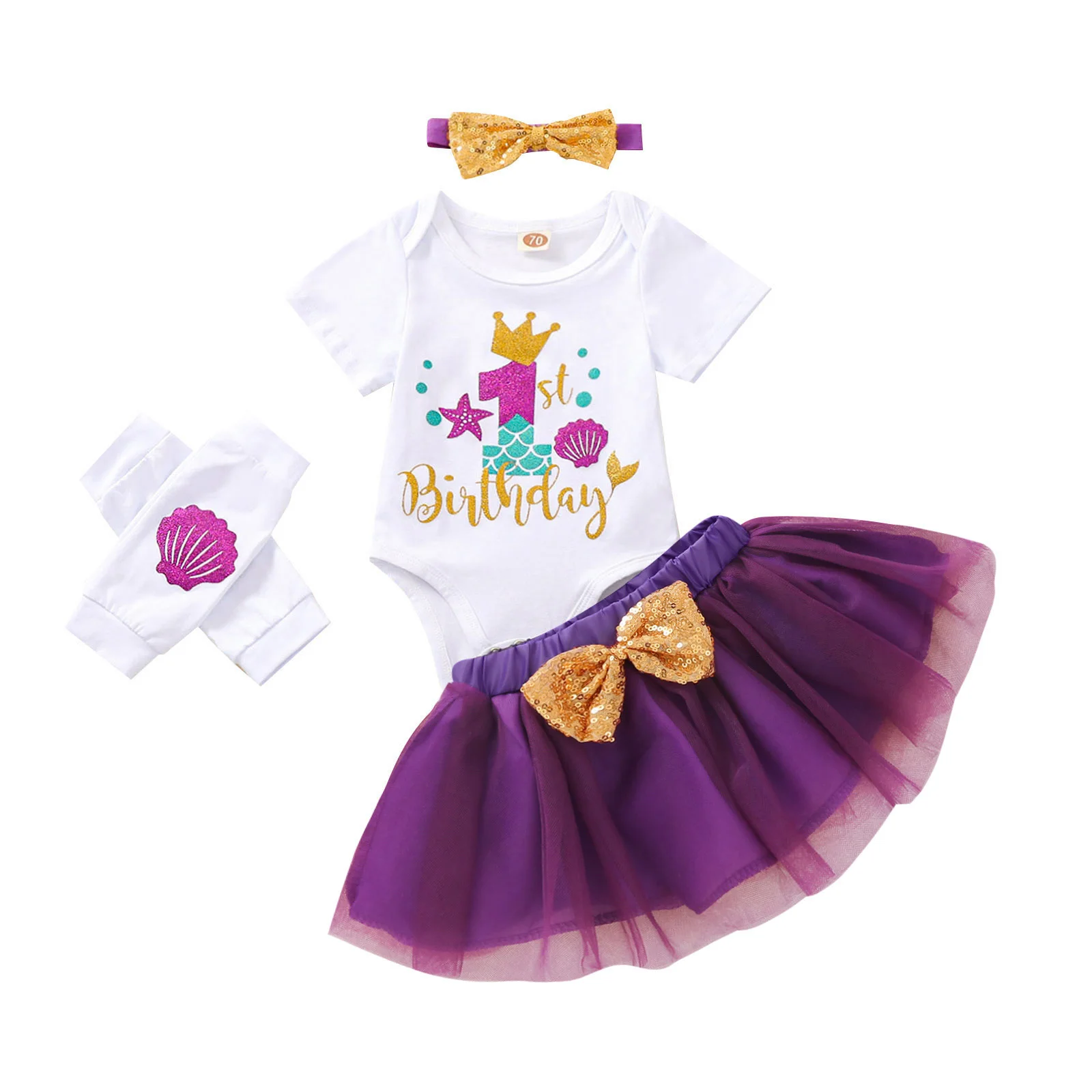 Newborn Baby Girl's Clothes Sets 4pcs Letter Print Romper + Skirt + Leg Sleeves + Headwear for Birthday Party 2021 New
Newborn Baby Girl's Clothes Sets 4pcs Letter Print Romper + Skirt + Leg Sleeves + Headwear for Birthday Party 2021 New