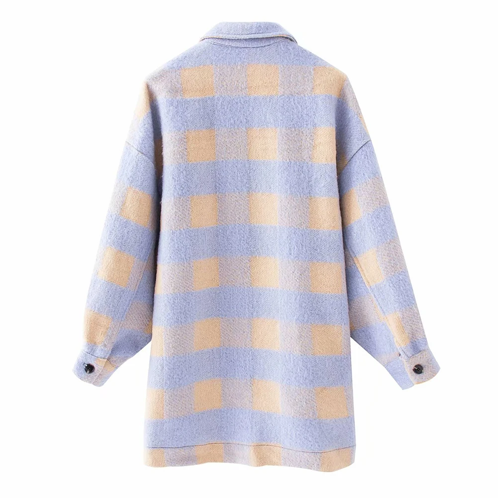 Elegant Sweet Plaid Woolen Shirt Jackets Women Winter Pockets Turn-down Collar Long Coat Vintage Outerwear Chic Tops
Elegant Sweet Plaid Woolen Shirt Jackets Women Winter Pockets Turn-down Collar Long Coat Vintage Outerwear Chic Tops