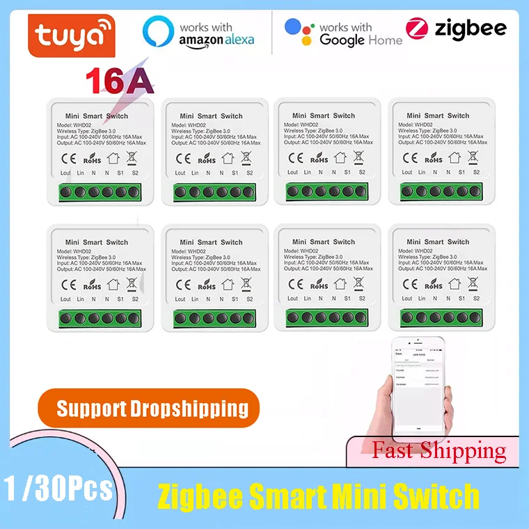 1/30Pcs Smart Home Zigbee Smart Switch AC100-240V 16A Mobile Tuya App Remote Timing Control For Alexa Google Home Voice
1/30Pcs Smart Home Zigbee Smart Switch AC100-240V 16A Mobile Tuya App Remote Timing Control For Alexa Google Home Voice