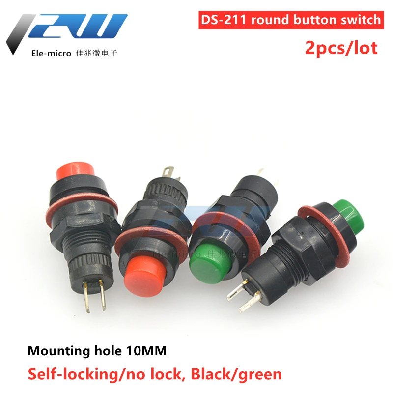 DS-211/213 round button switch red and green with lock self-locking no lock self-reset small button hole 10MM
DS-211/213 round button switch red and green with lock self-locking no lock self-reset small button hole 10MM
