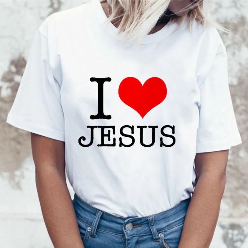 Женская футболка с принтом «I Love Jusus», Удобная белая футболка с простым графическим принтом, в стиле Харадзюку, лето 2021
Женская футболка с принтом «I Love Jusus», Удобная белая футболка с простым графическим принтом, в стиле Харадзюку, лето 2021