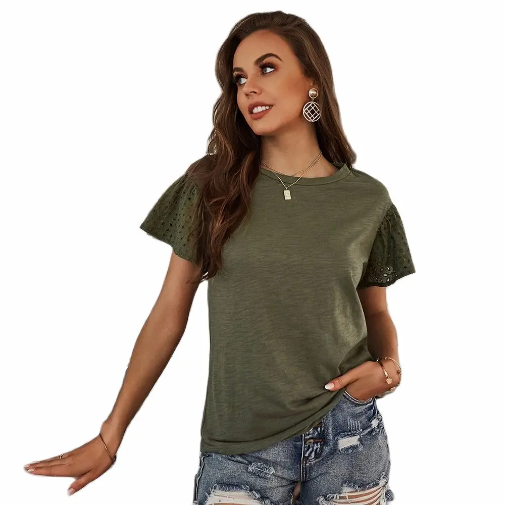 Женская одежда Однотонная футболка с круглым вырезом и коротким рукавом 2021 повседневное пальто
Женская одежда Однотонная футболка с круглым вырезом и коротким рукавом 2021 повседневное пальто