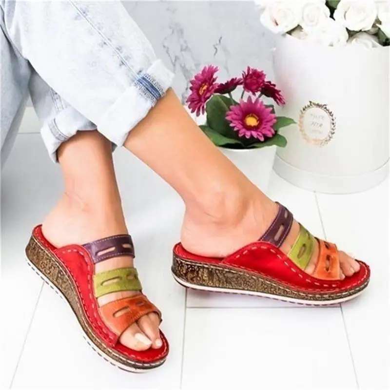 NEW Women Slippers Summer Wedge Heel Women shoes Retro Stitching Low Beach Open Peep Toe Platform Sandals Slides Woman Shoe
NEW Women Slippers Summer Wedge Heel Women shoes Retro Stitching Low Beach Open Peep Toe Platform Sandals Slides Woman Shoe
