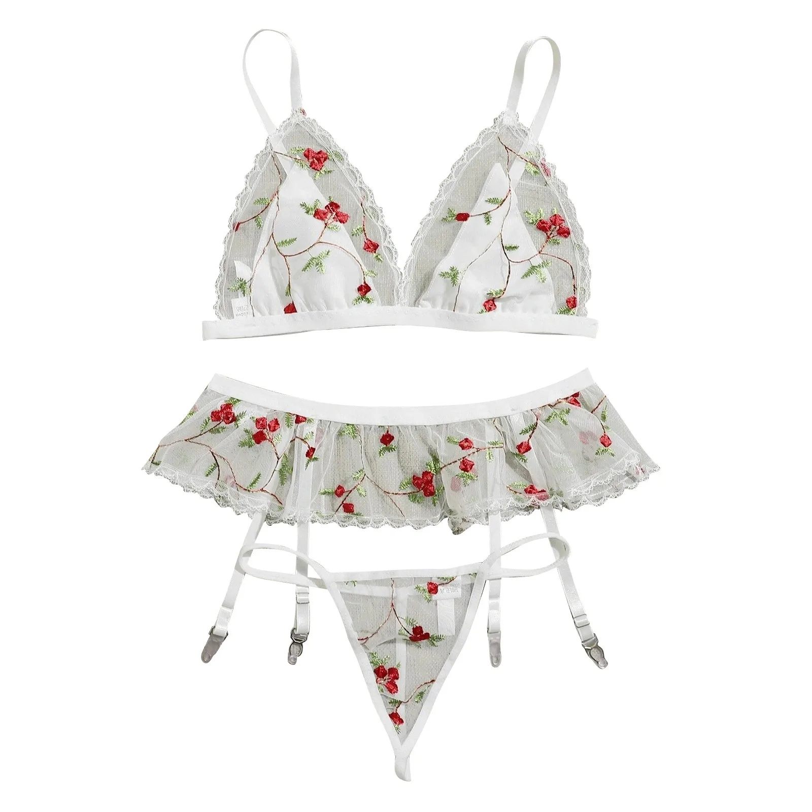 3PC Lace Embroidery Perspective Underwear Set Sexy Lingerie Women Bow Tie Bra Brief Garter Exotic Sets Lenceria Sensual Mujer
3PC Lace Embroidery Perspective Underwear Set Sexy Lingerie Women Bow Tie Bra Brief Garter Exotic Sets Lenceria Sensual Mujer